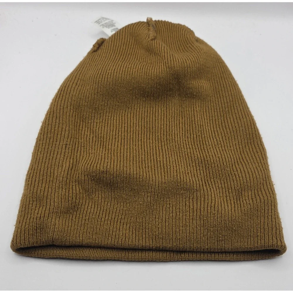 Carhartt Youth Striped Knit Beanie Hat Brown Black White CB8943 Kids Cuffed Logo